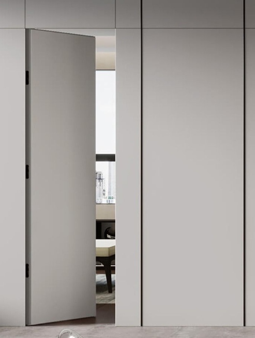Скрытые двери с невидимыми ручками: идеальная интеграция в стены.